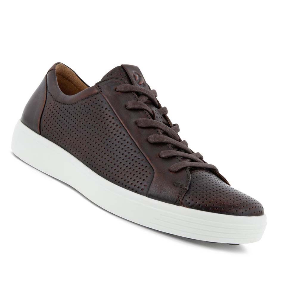 Ecco Soft 7 Laced Fritidssko Herre Kaffe | NO 477RVD